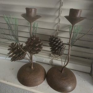 Woodland Pinecone Candle Holders